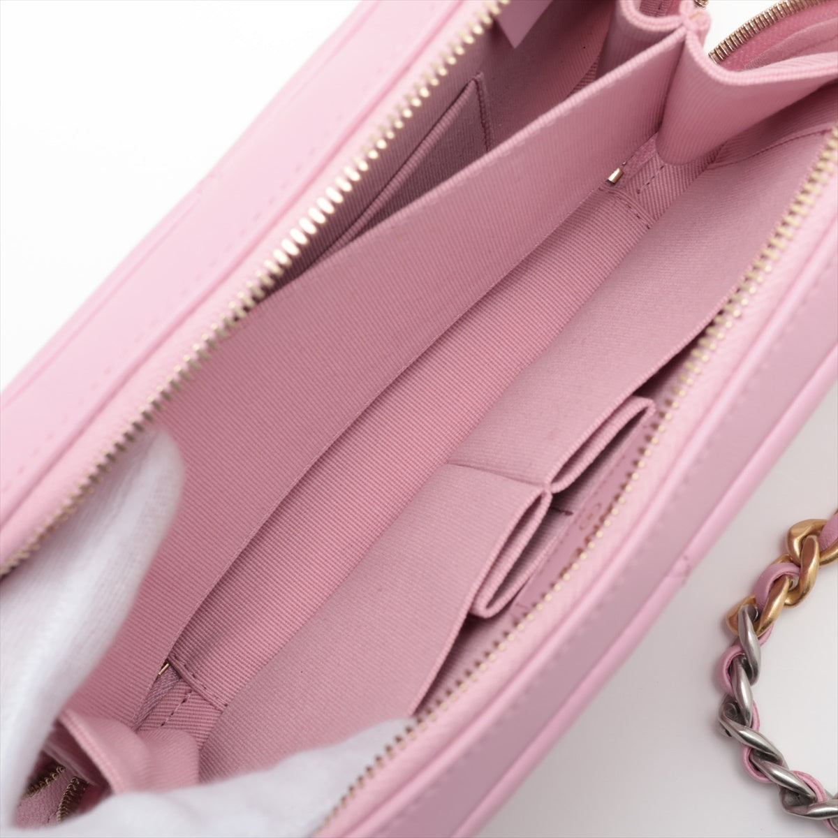 Chanel 19  Chain Shoulder Bag Pink G x Silver Gold AP2728