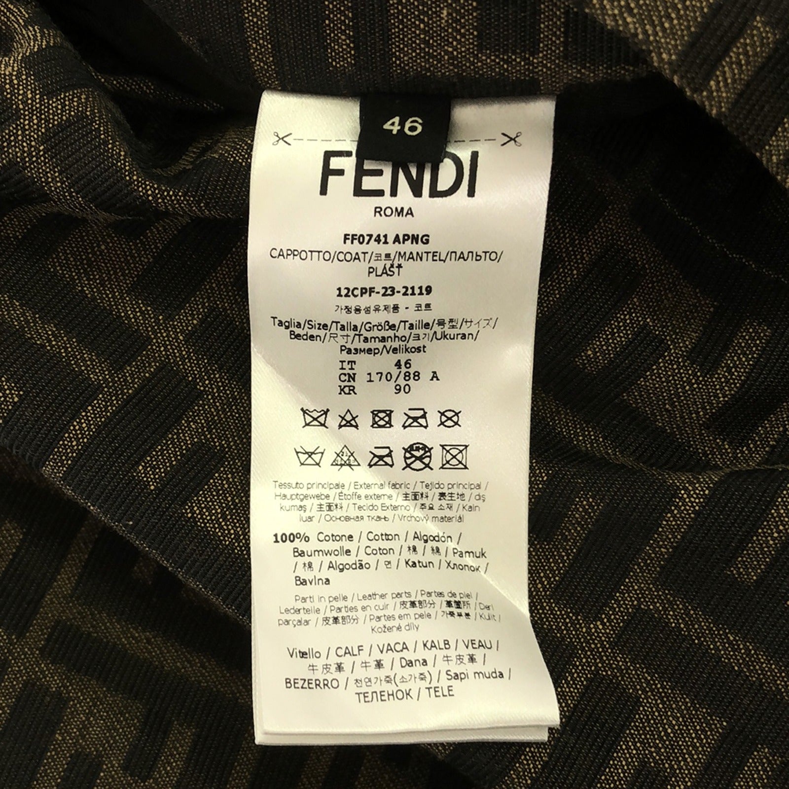 Fendi Fendi Coat Outdoor Cotton  Beige FF0741APNGF1M2L48