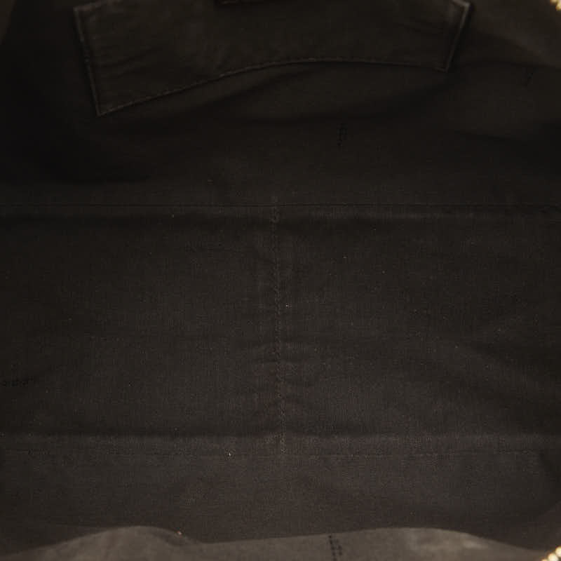 Fendi Zucca Handbag 8BH138 Beige Black Canvas Leather  Fendi