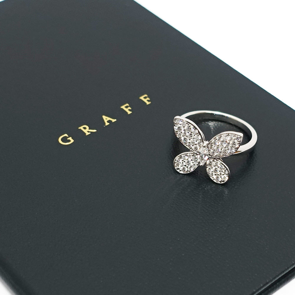 GRAFF Graph K18WG Pavé Butterfly Diamond Mini Ring 750WG Other Butterfly RGR523 Jewelry Finished