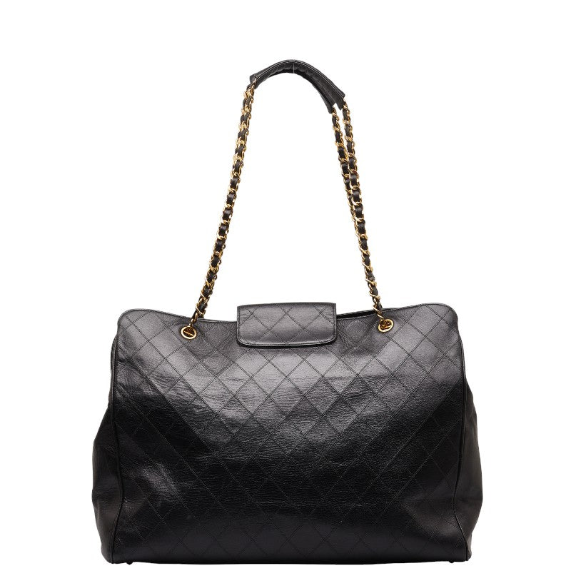 Chanel Super Model Bag Coco Chain Tote Bag One-Shoulder Bag Black Leather  CHANEL