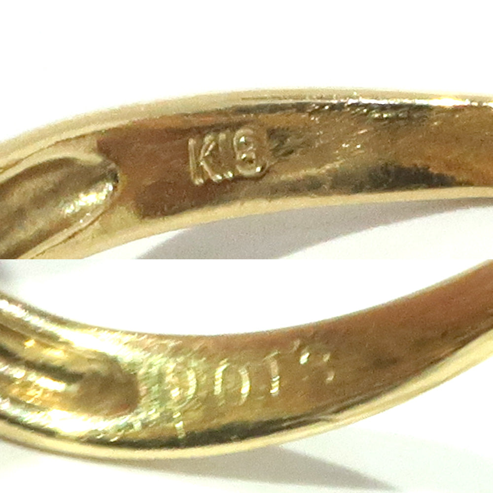 Jewelry accessory ring ring K18 yellow g sapphire diamond set 0.18ct 14th design  cute