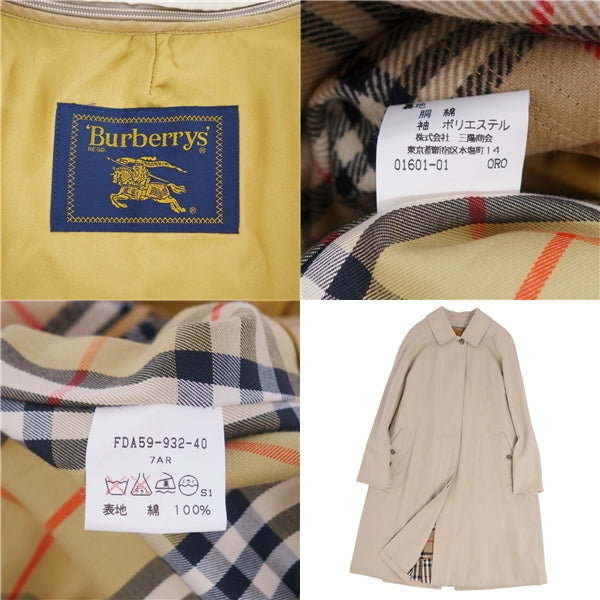 Vint Burberry s Coat Stainless Colour Coat Balmacorn Coat r Coat Back Check Liner   7AR (S equivalent) Beige - BIG