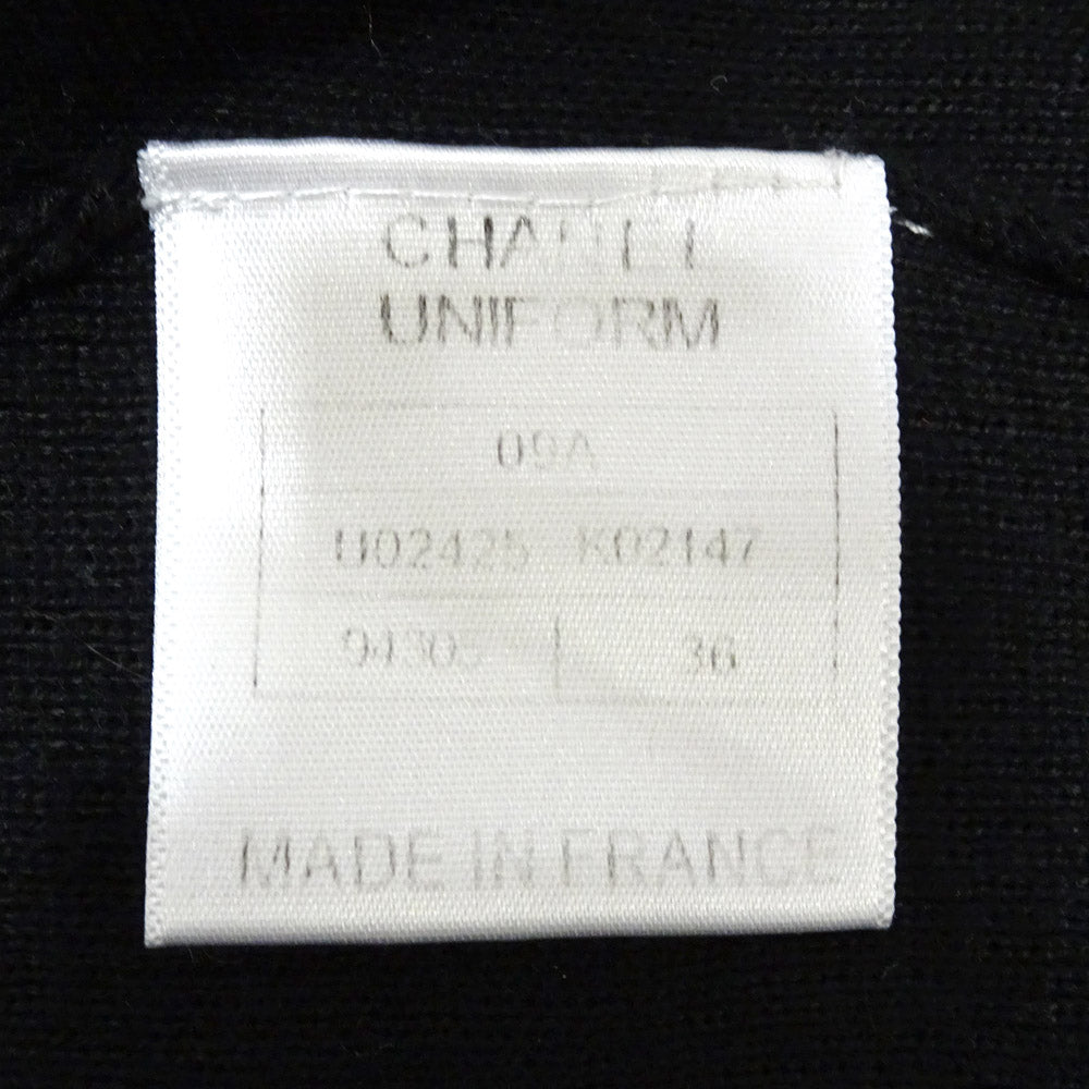 Chanel Cardigan Vneck Staff Uniform U02425K02147 94305 Black 36 S Size Wool Acrylic  Tops