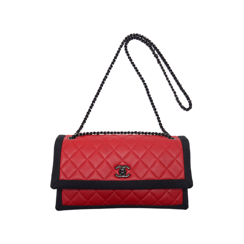 Chanel Matrasse Chain Shoulder   Nylon Red × Black (Black G) Shoulder Bag Mini Shoulder Bag  Bag Hybrid 【 Ship】 Himalan Bookstore Online