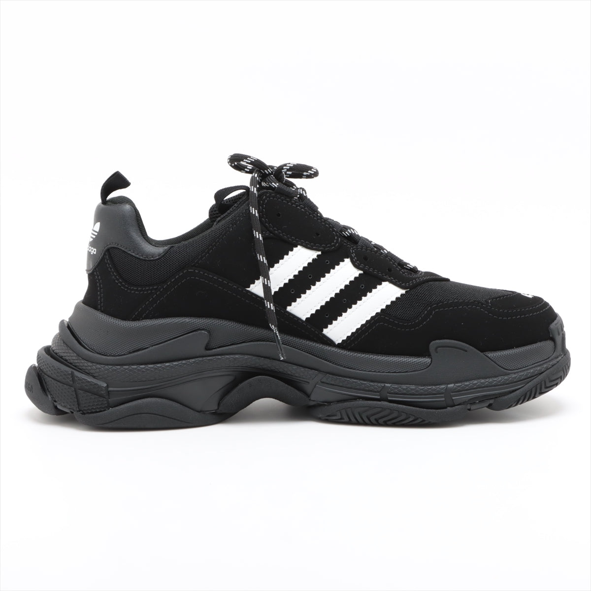 Balenciaga X Adidas Triple S Mesh X Leather Sneakers 45 Men Black X White 712821