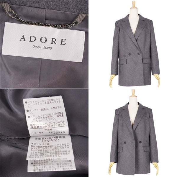 Adore Adore Jacket Double Brest Wool   38 (M Equivalent) Gr  Gray