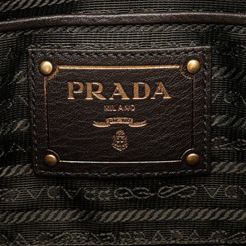 Prada Drugs Logo Triangle Logo  Handbag Shoulder Bag 2WAY BL0748 Karki Brown Nylon  Prada