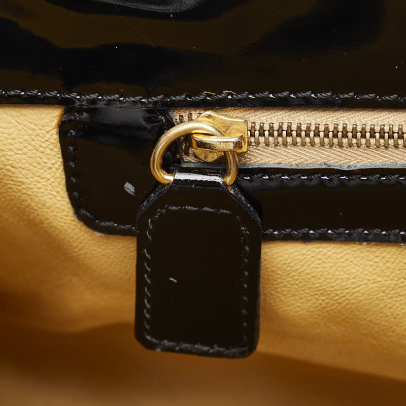 Fendi Logo G  Handbag Black Patent Leather  Fendi Ginzo
