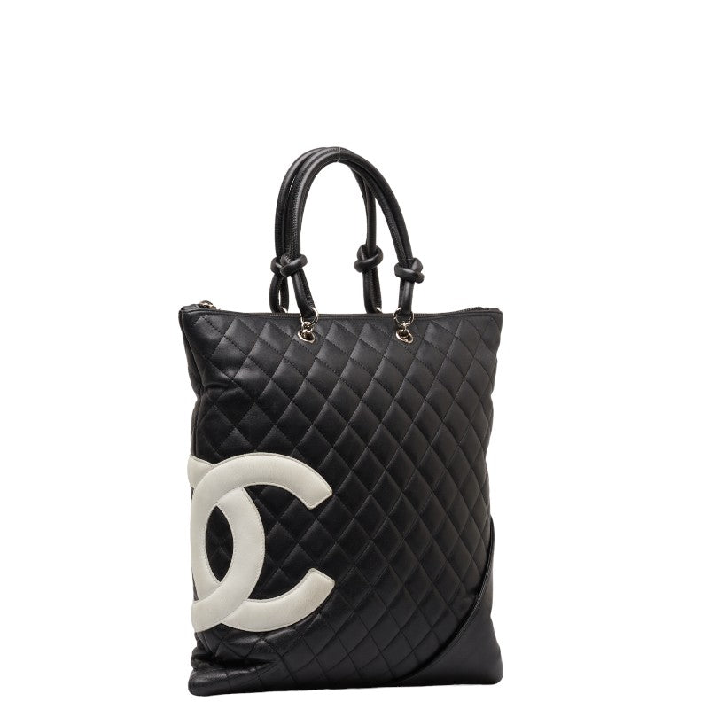 Chanel Matras Combo Line Coca-Cola Handbag Tote Bag Black White Leather  CHANEL