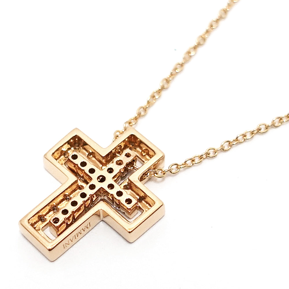 Damiani K18PG Belepoc Diamond Cross Necklace XXS 750PG Jewelry Others 20083570