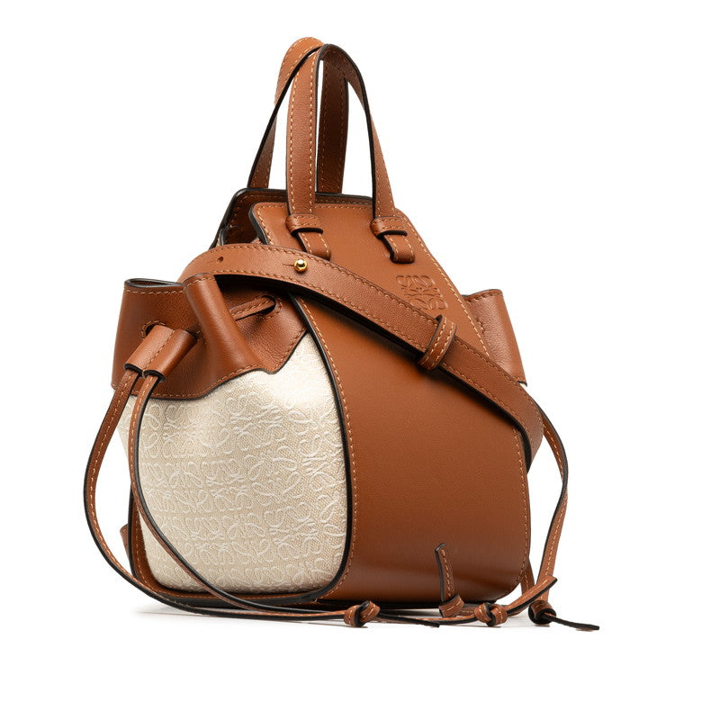 Loewe Hanmook Mini Shoulder Bag Handbag 2WAY Brown Beige Canvas Leather  LOEWE Loewe