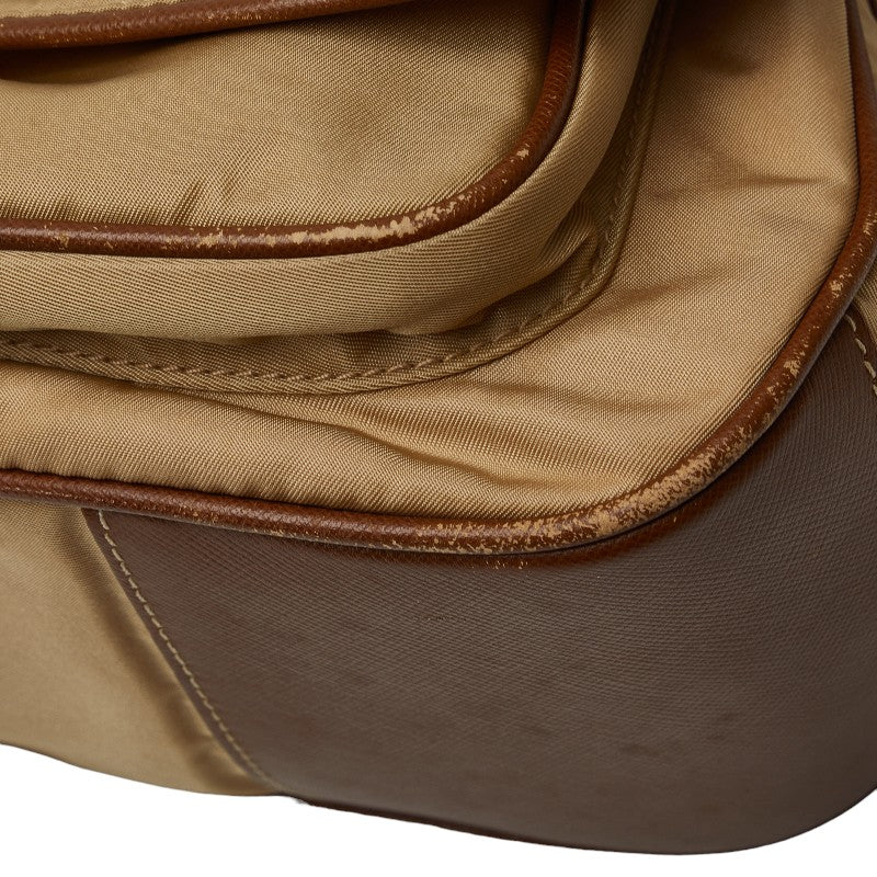 Prada Triangle Logo  One Shoulder Bag Handbag G Nylon Leather  Prada