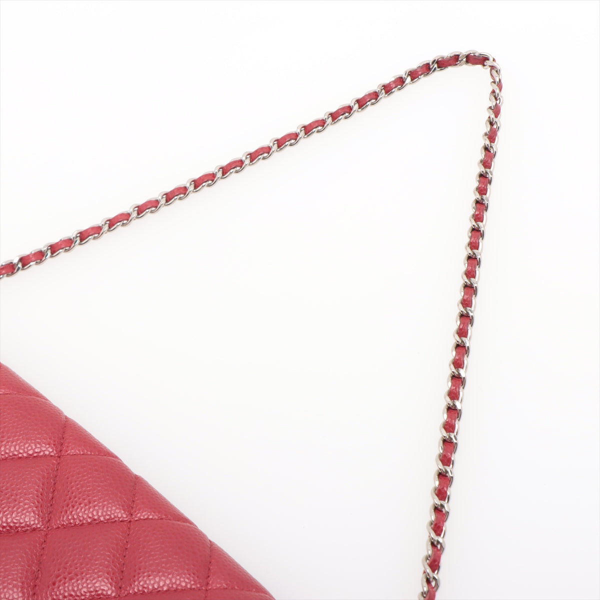 Chanel Matrasse Caviar S Single Flap Single Chain Bag Red Silver  20th