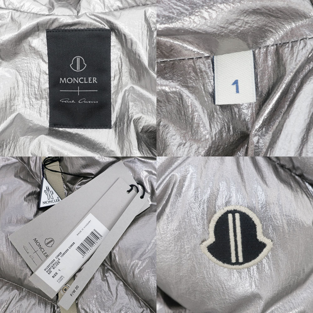 MONCLER MONCLER RICK OWENS DOWNBEST PORTERVILLE 1SIZE SILVER GILE METALIC LADY APPAREL WOMAN DRESS