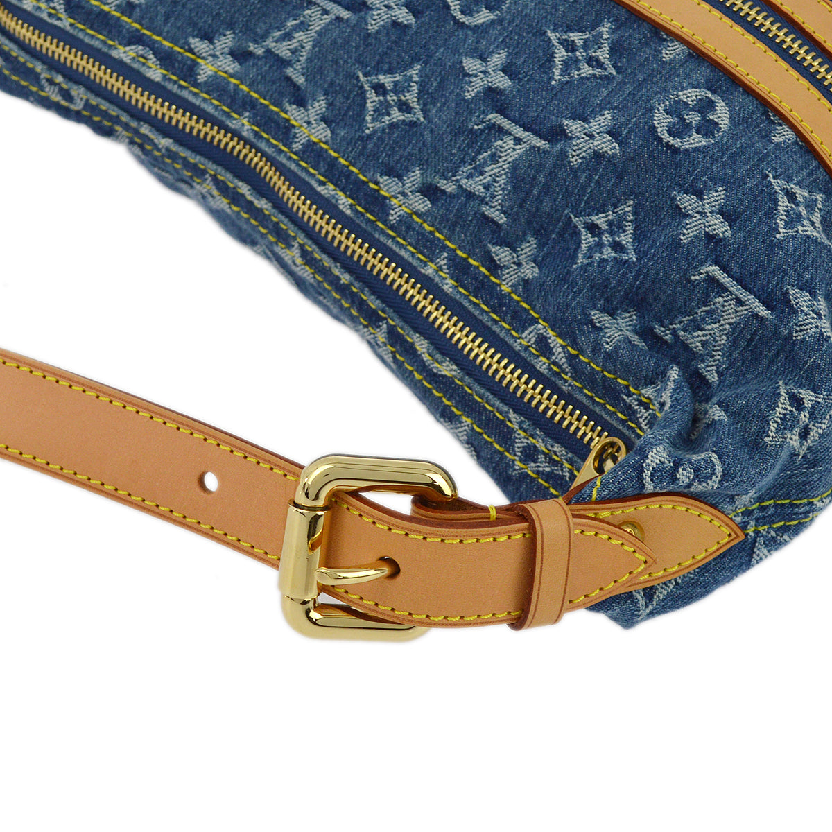 Louis Vuitton 2005 Bleu Monogramme Denim Baggy GM Shoulder Bag M95048