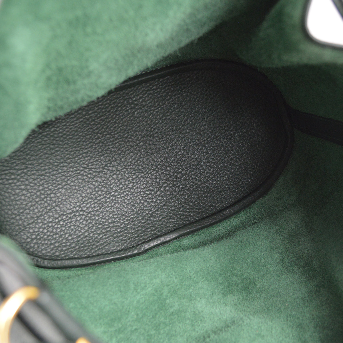 Hermes Green Taurillon Clemence Market GM Drawstring Shoulder Bag