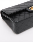 Chanel Matrasse 25 Caviar S Double Flap Double Chain Bag Black G  A01112