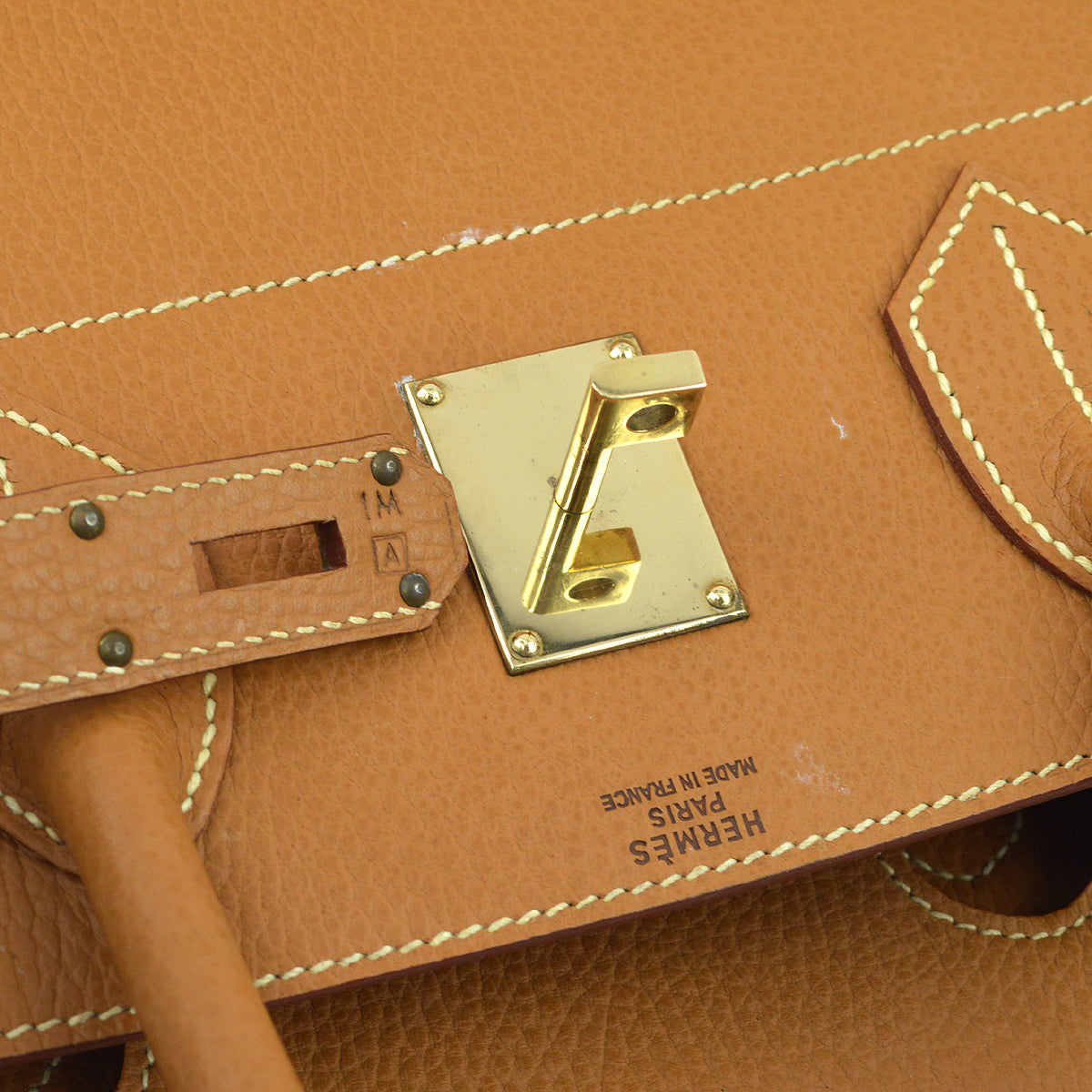 Hermes Gold Ardennes Haut a Courroies 45 Handbag