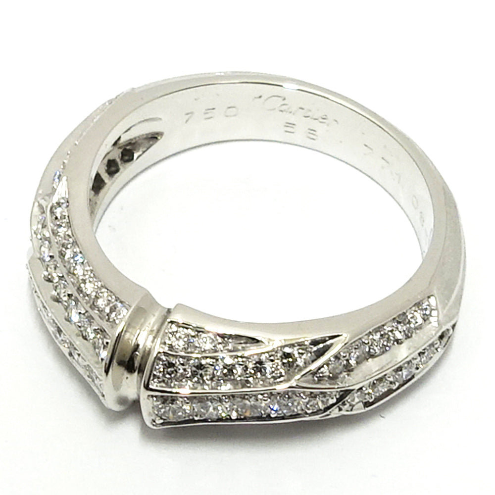 Cartier K18WG Bamboo Pave Diamond Ring Ring 750WG Jewelry  Mens