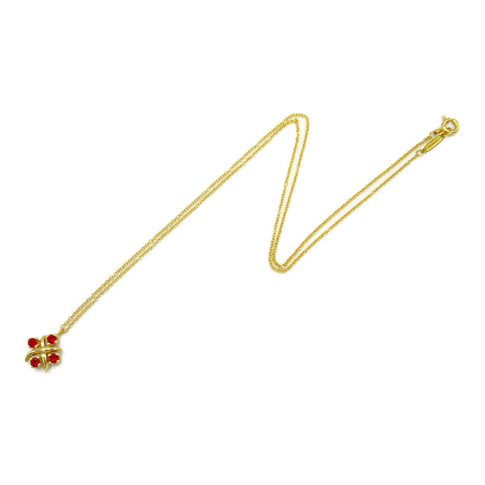 Tiffany TIFFANY&amp;CO Jean Schlumberger Lin ru necklace necklace jewelry K18 (yellow g) ruby ladies red