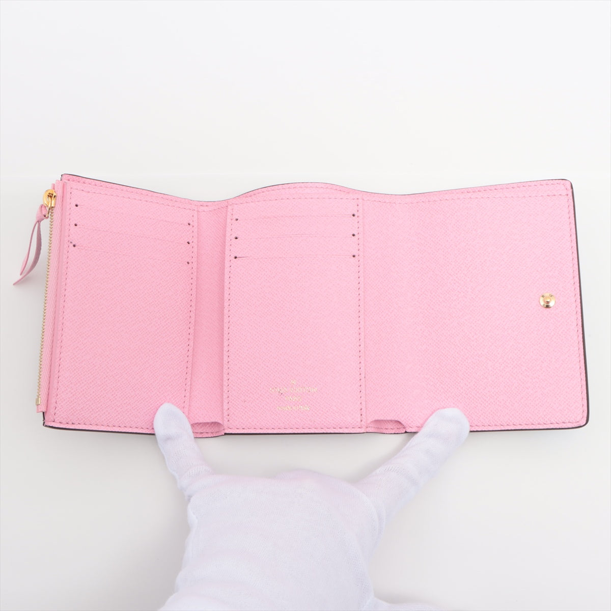Louis Vuitton Monogram Portefolio Victoria M82622 Brown  Pink Compact Wallet