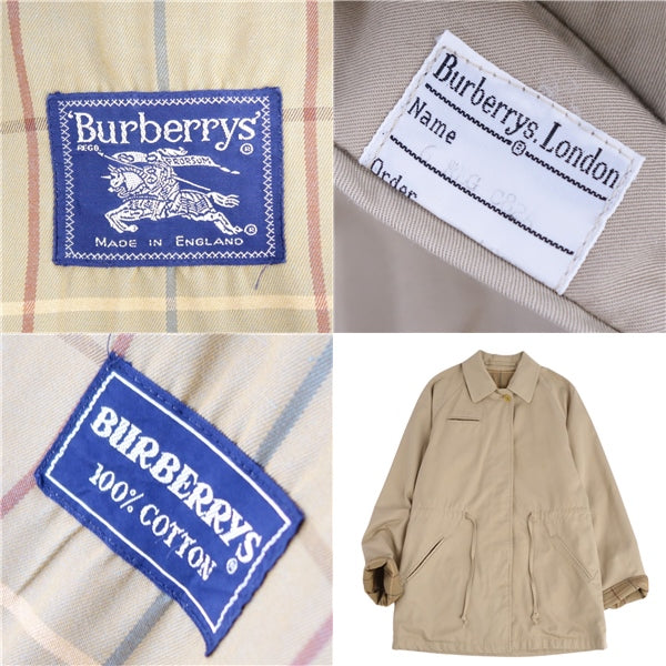 Vint Burberry s Coat One Handle Stainless Colour Coat Balmacorn Coat Back Check UK Made   6 (S equivalent) Beige - FODMEST
