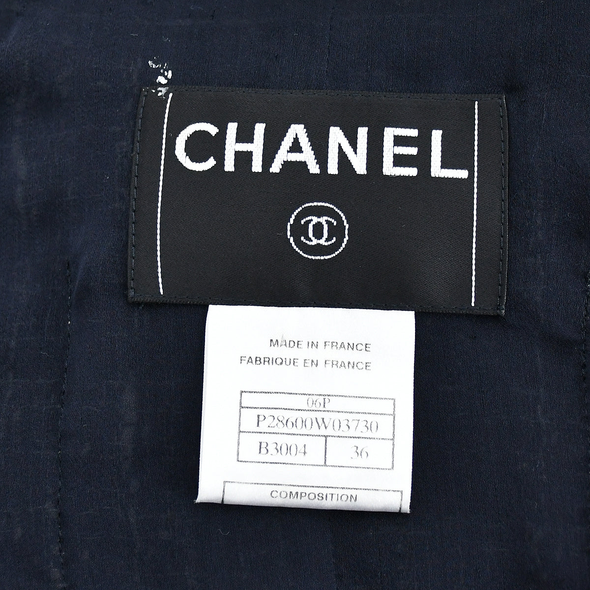 Chanel Single Breasted Jacket Black 06P 
