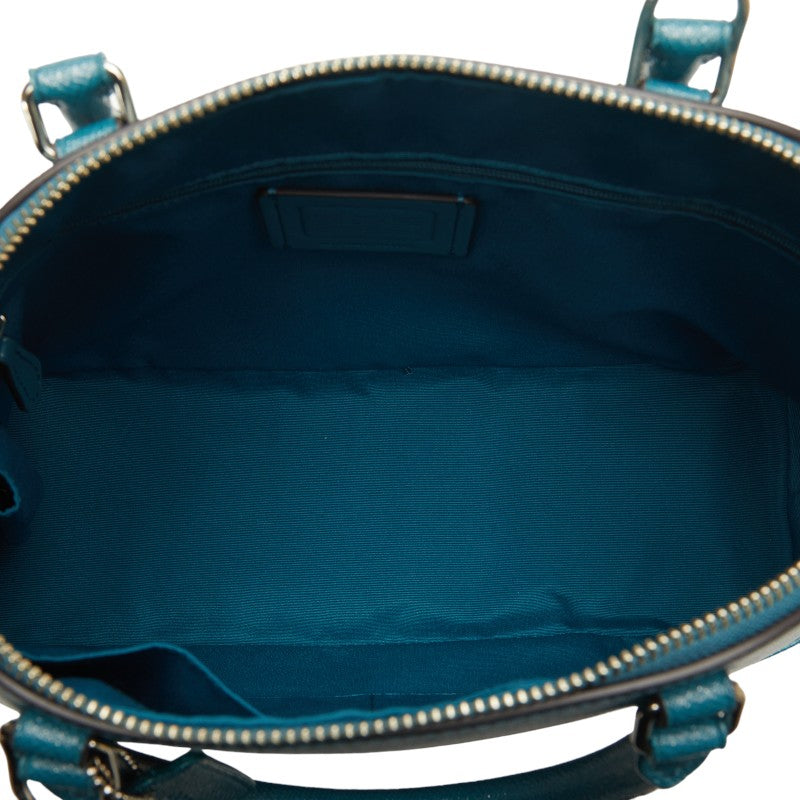 Coach  Handbag 2WAY F13711 Turquoise Blue Leather  Coach