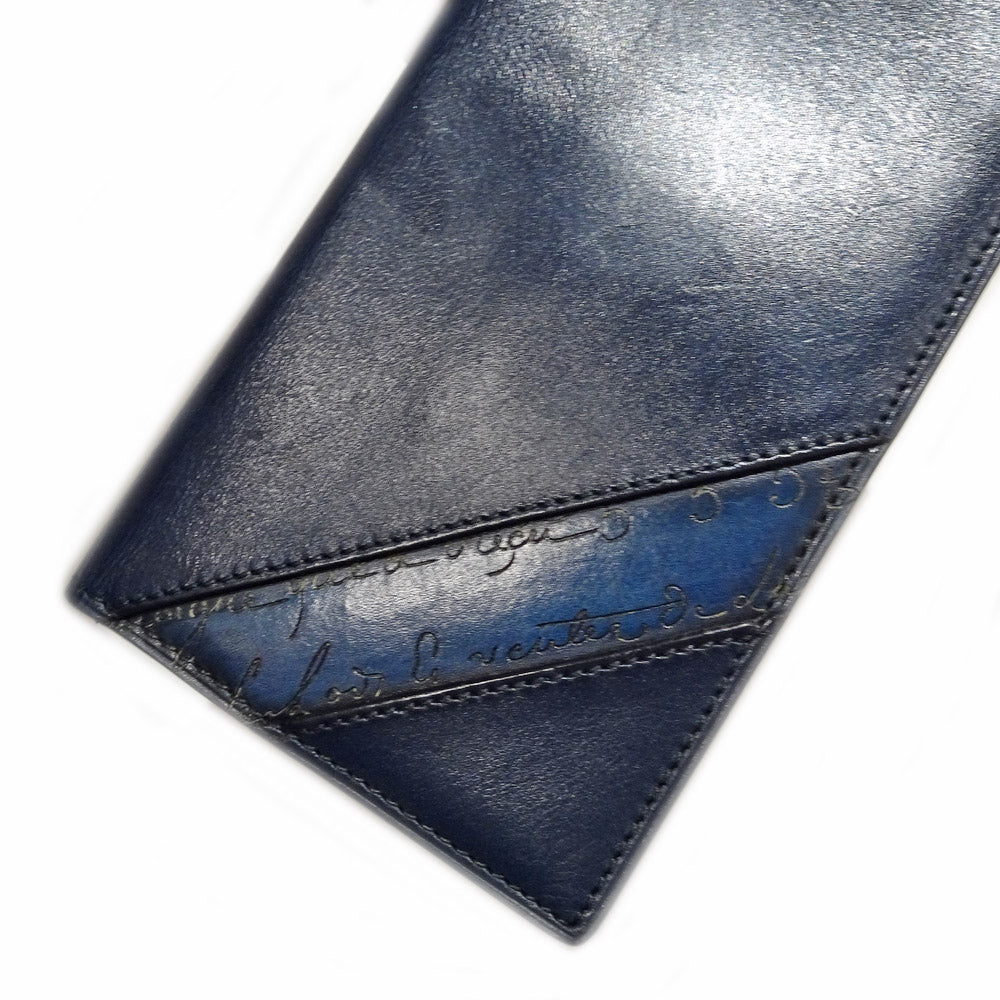 Berliotti Santa Navy Two Fold Wallet Venetian Leather  Leather Mini