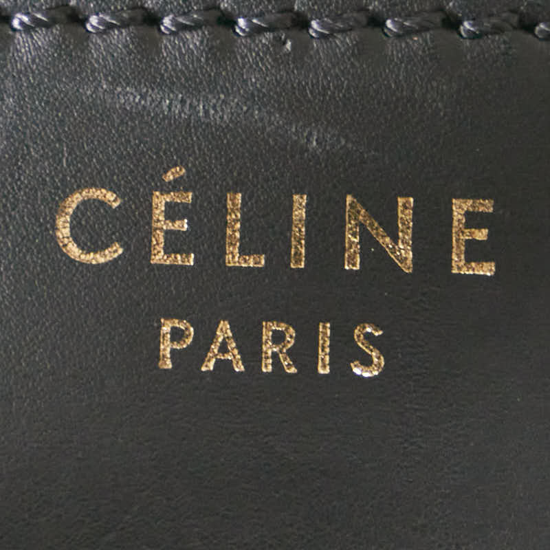 Celine Lugg Mini per Tricolor Handbag Tote Bag Beige Black Leather Canvas  Celine