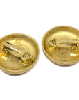 Chanel Button Earrings Gold Clip-On Large 95A