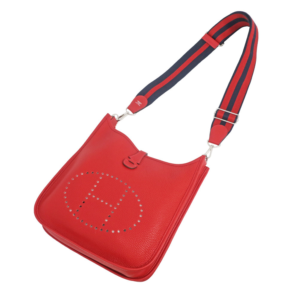 HERMES Hermes Ebrin 3 PM Ruizzak Shoulder Bag  Clemence T  Red Red 2015 Manufacturing Silver G   Vintage Wood