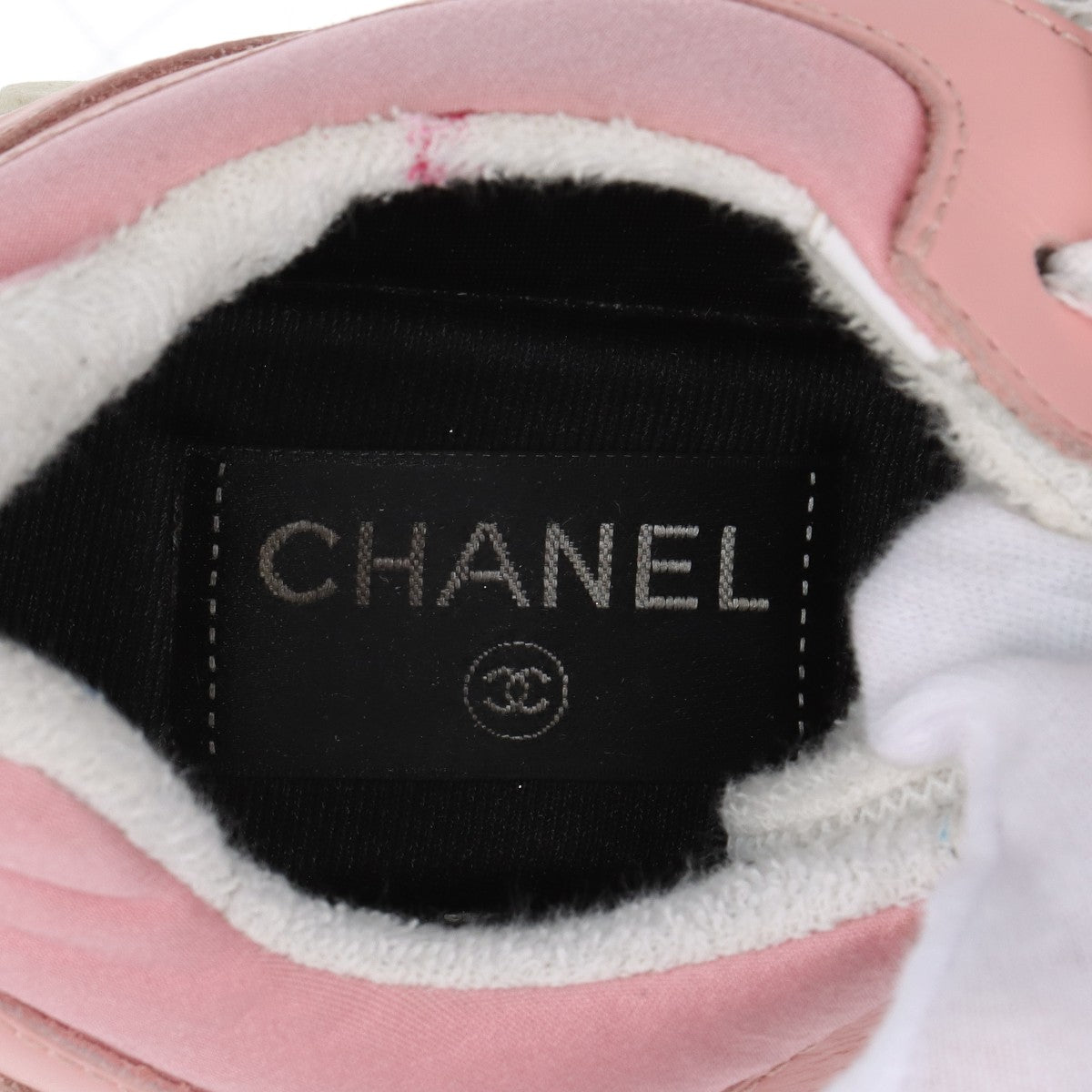 Chanel Coco Leather X Fabric Trainers EU40  White X Pink G34086 Mesh