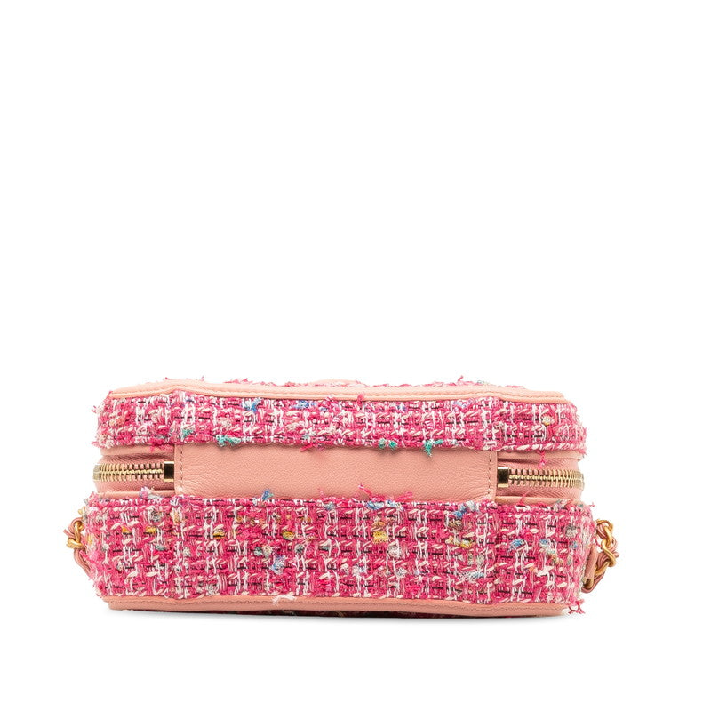 Chanel Coco Chain Shoulder Bag Pink Multicolor  Tweed  CHANEL