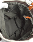 Hermes Craie Toile Chevron Sac de Pansage Bucket Shoulder Bag