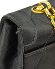 Chanel * 1989-1991 Gray Satin Border Flap Bag & Pouch Set