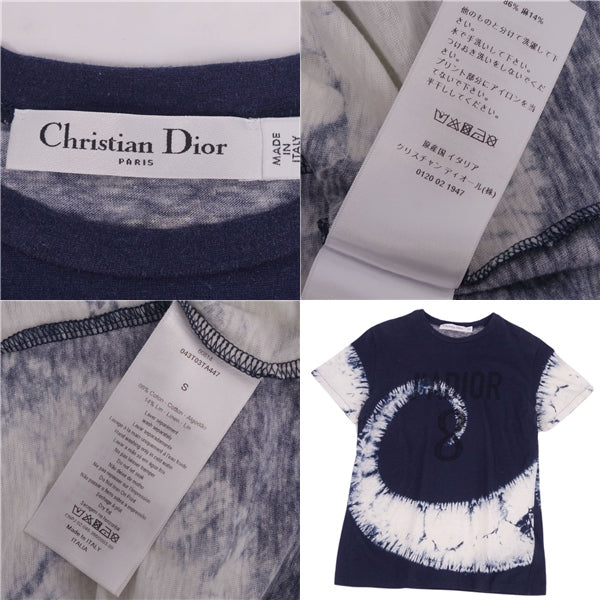 Christian Dior   y Short Sleeve Tidey Coloring Tops  S Navy/White Moz