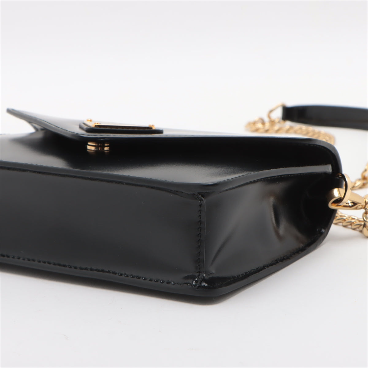 Prada Leather Chain Shoulder Bag Black