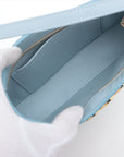 Celine f Leather Shoulder Bag Blue
