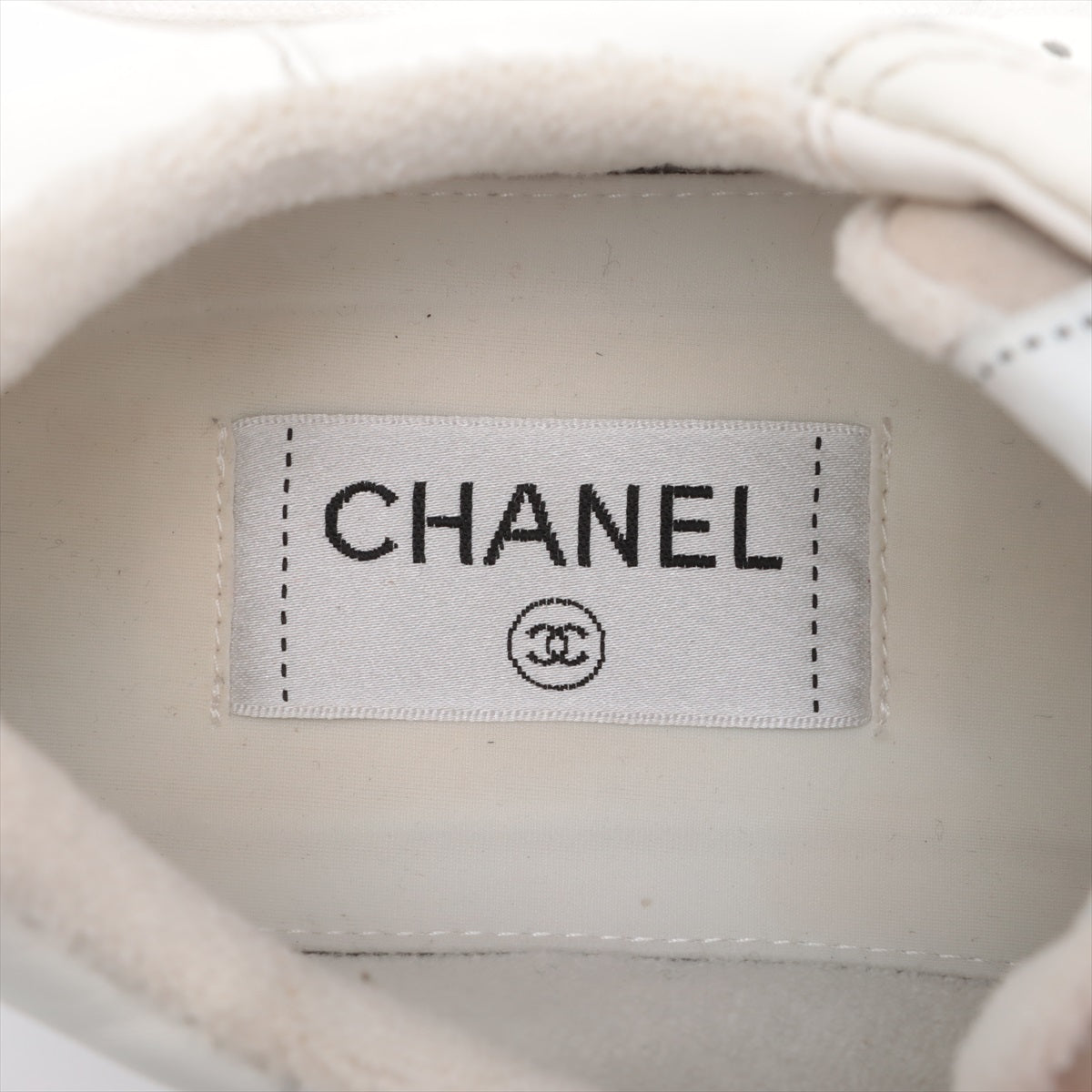 Chanel Coco Leather Trainers 38  White G38808