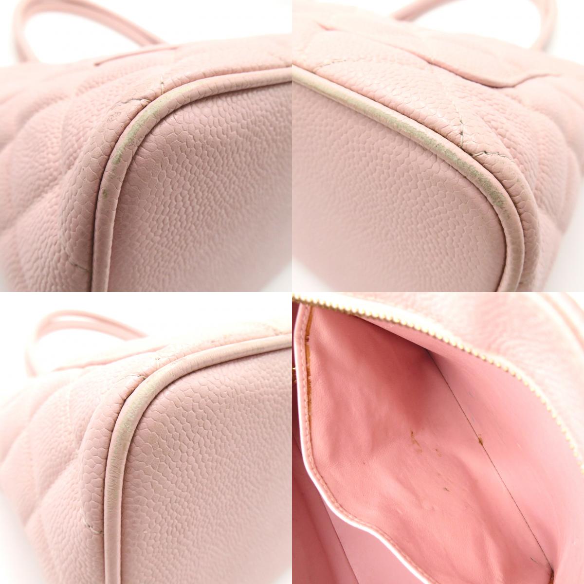 Chanel Redemption Tote Handbag Bag Caviar S (Green )  Pink