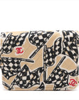Chanel Flag Print Canvas Chain Shoulder Bag Beige Gold  Nonevelty