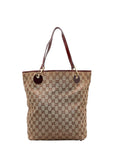 Gucci GG canvas Tote bag 120836 002058 Beige Red Canvas Leather  Gucci