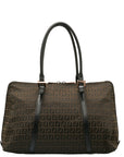 Fendi Zuo Handbag 8BN003 Brown Canvas Leather  Fendi