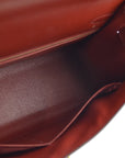 Hermes Rouge H Box Calf Kelly 32 Sellier 2way Shpulder Handbag