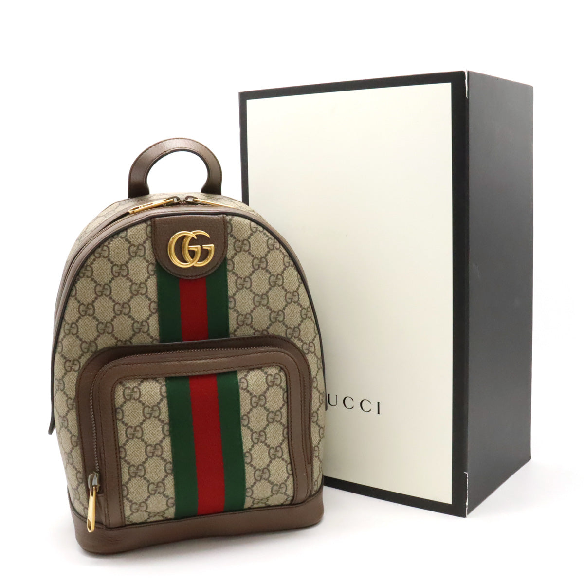 GUCCI Gucci Ophidia GG Spring 小號背包背包 PVC S Line 米色 Moca 棕色 547965