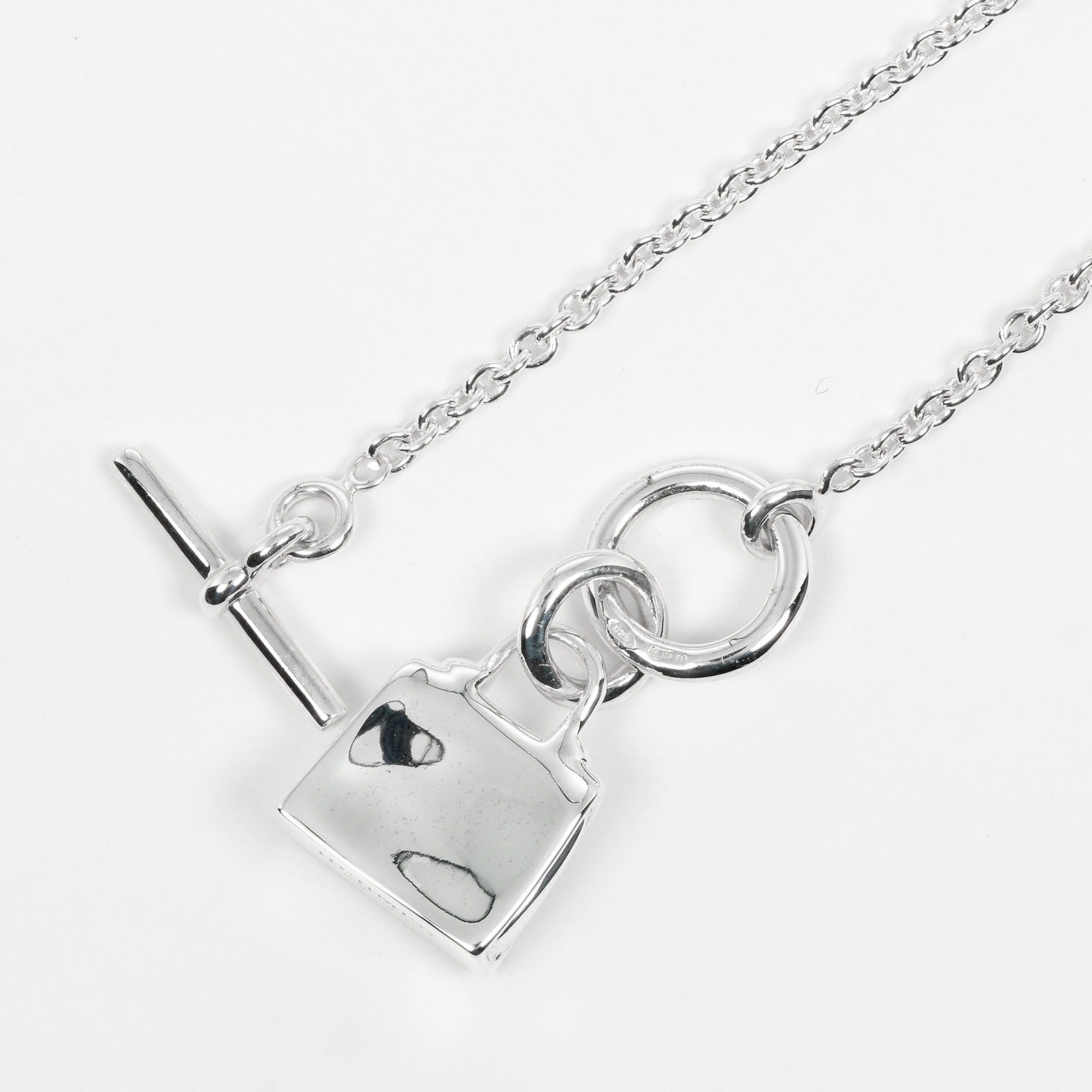 Hermes Amulet Kelly Necklace Silver 925  12.3g A-rang