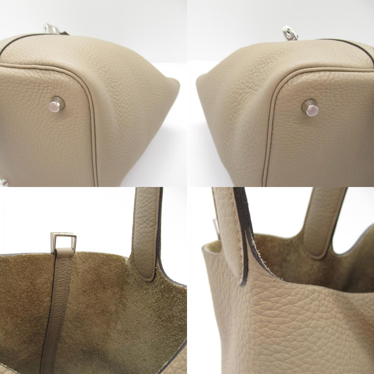 Hermes Picotin Lock MM Handbag Handbag Handbag Leather Triumphant  Beige