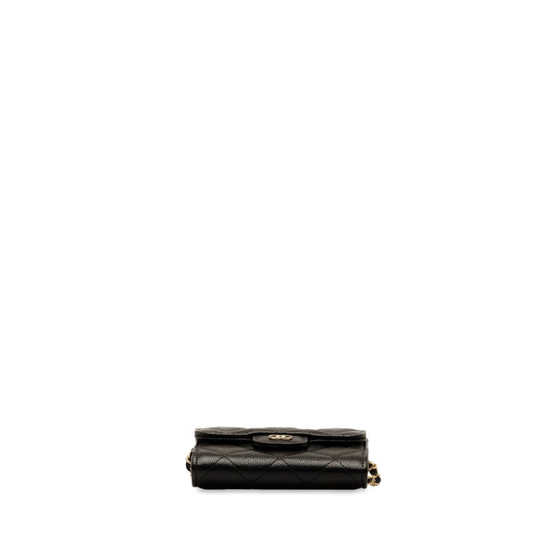 Chanel Matrases Coco Mini Chain Wallet Black G Caviar S  Chanel